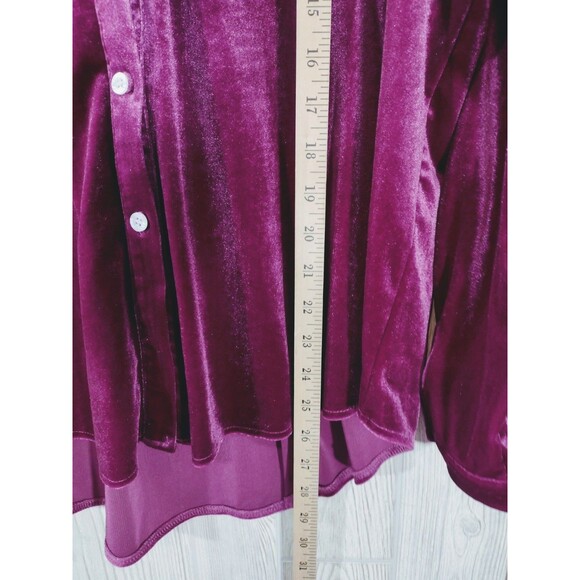 raspberry velvet button down shirt R. Vivimos top XL FREE SHIPPING! - Picture 8 of 11